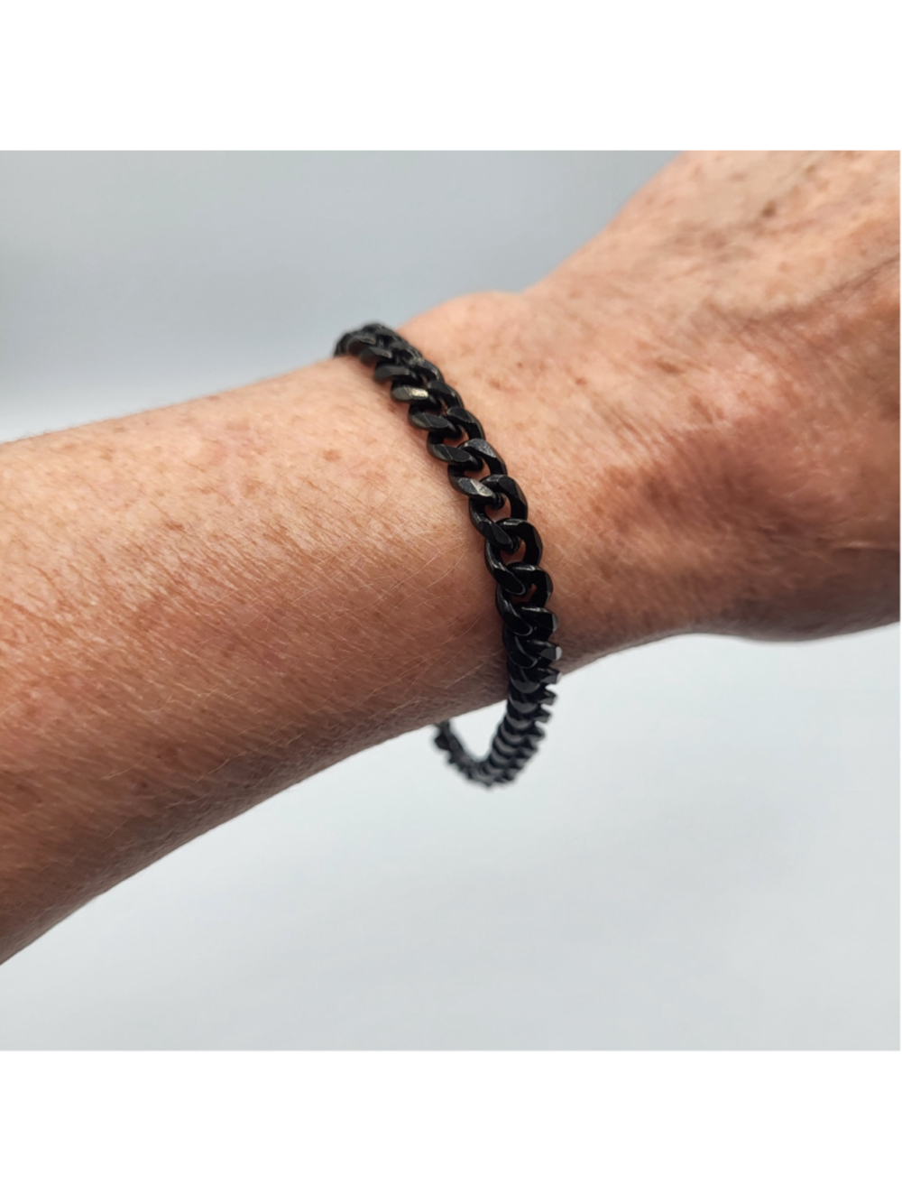 Men's 8" Black-Plated Cuban Link Chain Bracelet – NWOT